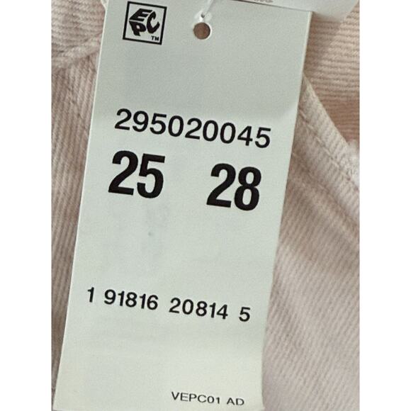 NWT Levi's 501 Skinny in Summer Charm Pink Heavyweight Rigid Crop Jeans 25 - Picture 2 of 3